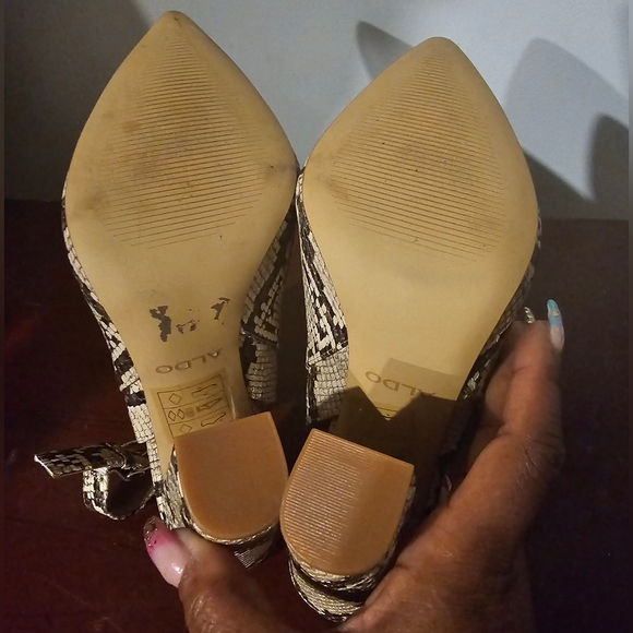NWOT Aldo Legiladia Faux snakeskin blocked heel bootie shoe animal Print size 8 - Picture 6 of 10